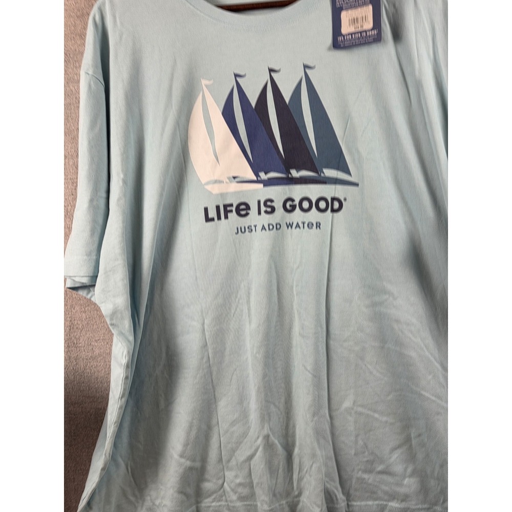 Life Is Good Crusher Tee Mens 3XL Just Add Water Sailboat Boating Dad Gift NEW